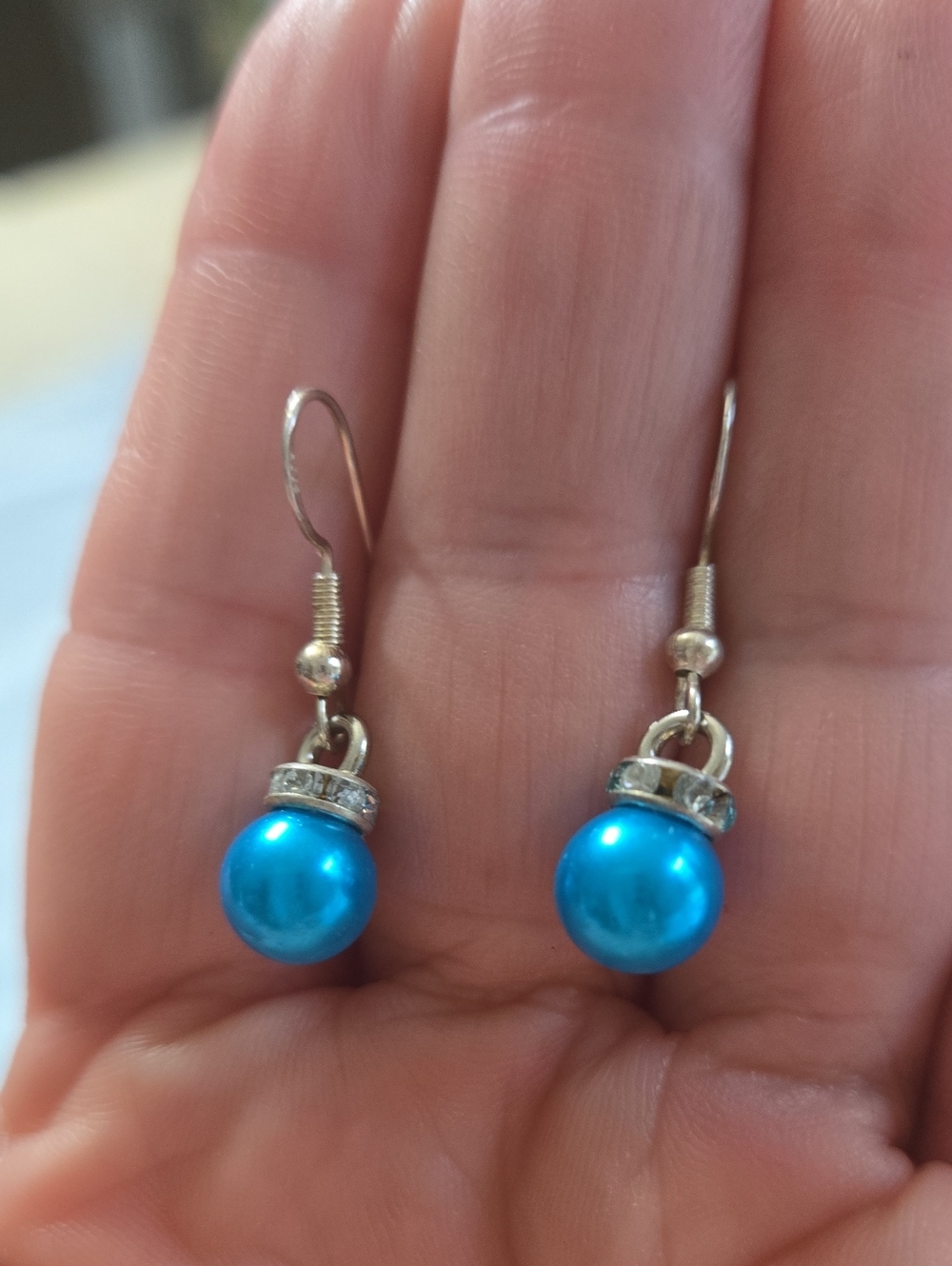 Sterling Silver Turquoise Blue Pearl Drop Earrings - Women's Jewelry